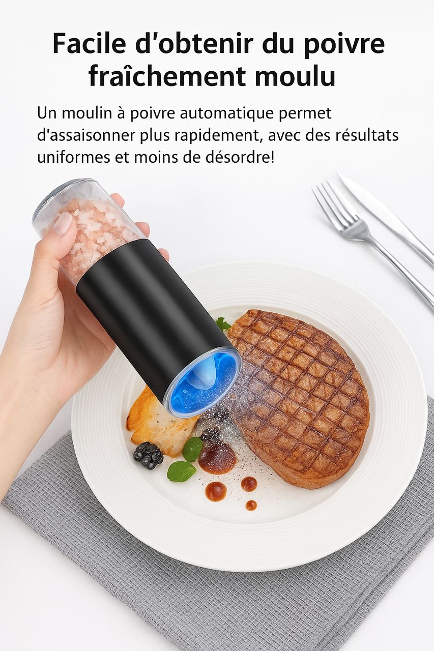 Moulin électrique à sel et poivre